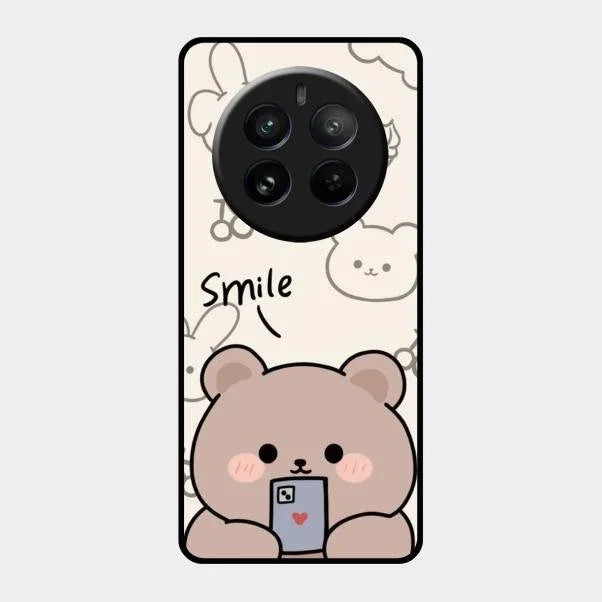 Cute Bear Glossy Metal Case Cover For Realme 12 Pro 5G