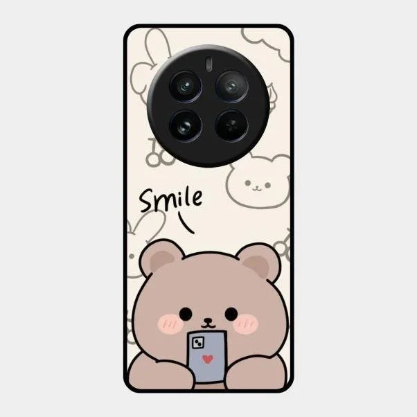 Cute Bear Glossy Metal Case Cover For Realme 12 Pro Plus 5G