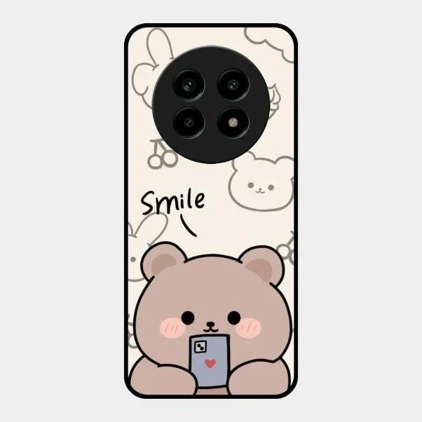 Cute Bear Glossy Metal Case Cover For Realme 13 Pro Plus 5G
