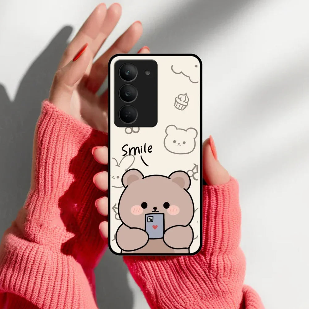 Cute Bear Glossy Metal Case Cover For Realme - ShopOnCliQ