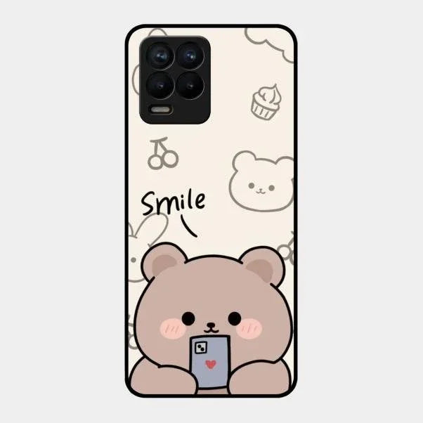 Cute Bear Glossy Metal Case Cover For Realme 8 Pro