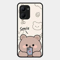 Cute Bear Glossy Metal Case Cover For Realme C33 2023