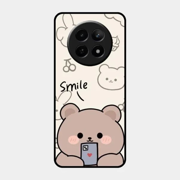 Cute Bear Glossy Metal Case Cover For Realme C65 5G