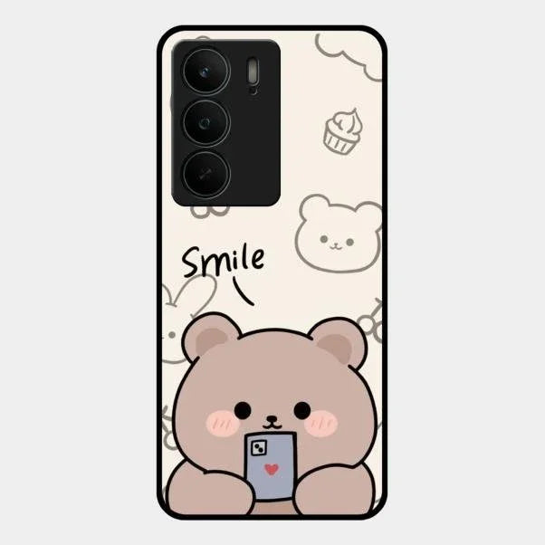 Cute Bear Glossy Metal Case Cover For Realme C75 5G