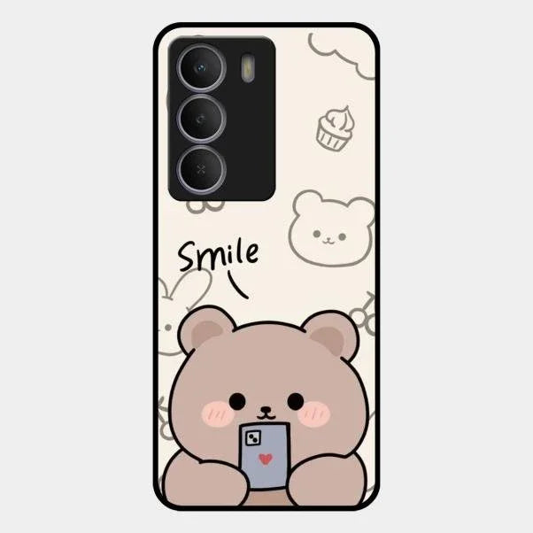 Cute Bear Glossy Metal Case Cover For Realme P3 Lite 5G