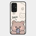 Cute Bear Glossy Metal Case Cover For Redmi 11 Prime 4G
