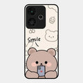 Cute Bear Glossy Metal Case Cover For Redmi 13 5G