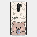 Cute Bear Glossy Metal Case Cover For Redmi 9 Prime