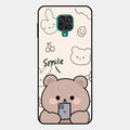 Cute Bear Glossy Metal Case Cover For Redmi Note 10 Lite