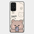 Cute Bear Glossy Metal Case Cover For Redmi Note 11T 5G