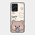 Cute Bear Glossy Metal Case Cover For Redmi Note 12 4G