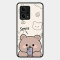 Cute Bear Glossy Metal Case Cover For Redmi Note 12 Pro 5G