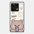 Cute Bear Glossy Metal Case Cover For Redmi Note 13 5G
