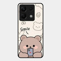 Cute Bear Glossy Metal Case Cover For Redmi Note 13 Pro 5G