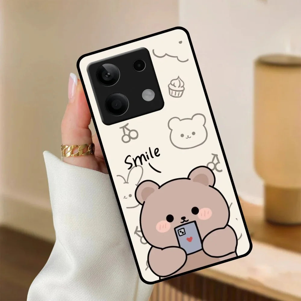 Cute Bear Glossy Metal Case Cover For Redmi - ShopOnCliQ