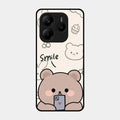 Cute Bear Glossy Metal Case Cover For Redmi Note 14 5G
