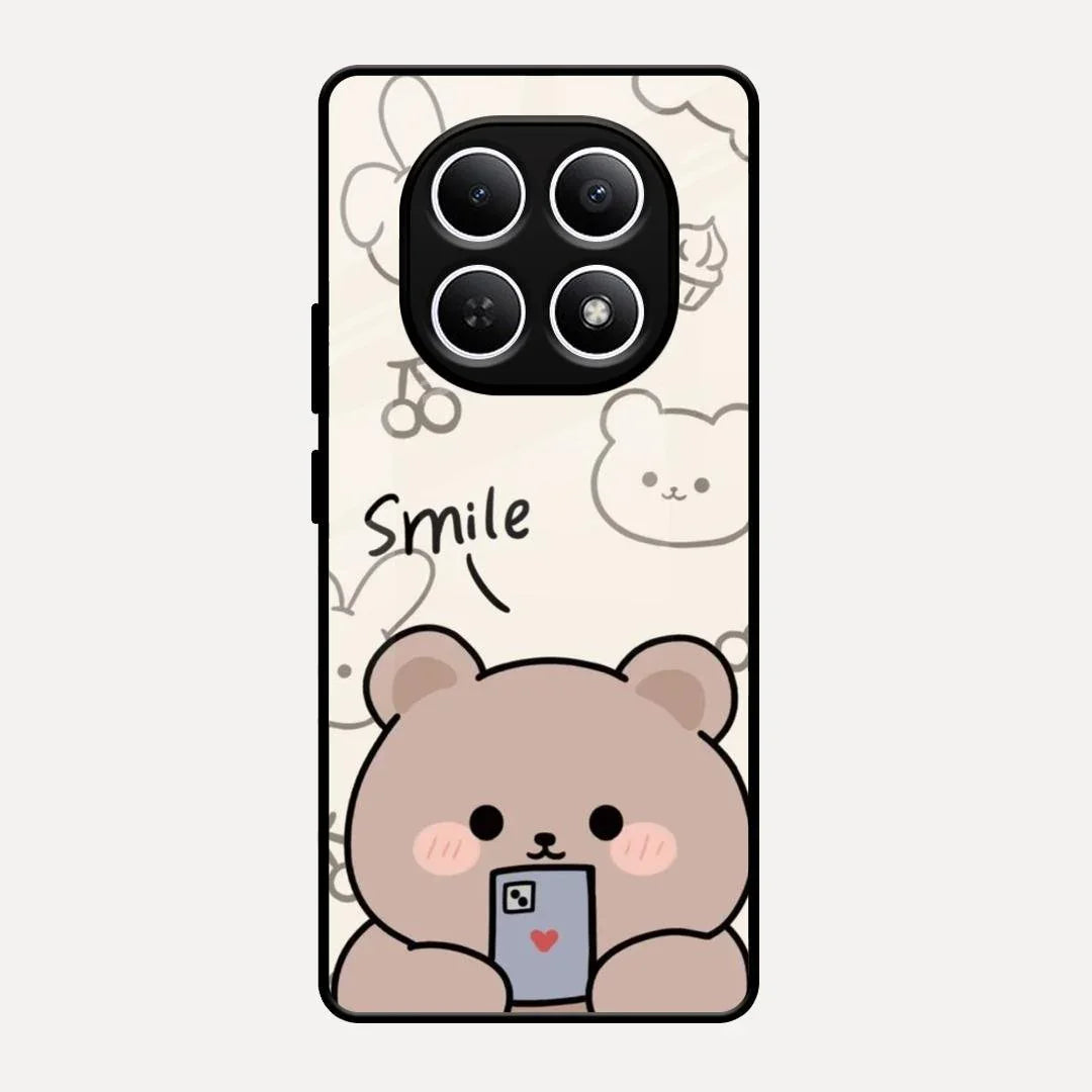 Cute Bear Glossy Metal Case Cover For Redmi Note 15 5G