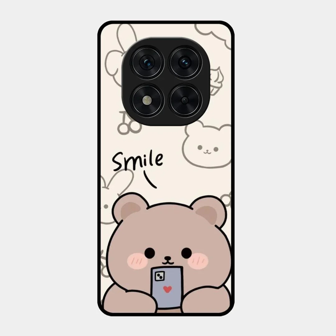 Cute Bear Glossy Metal Case Cover For Redmi Note 15 Pro 5G