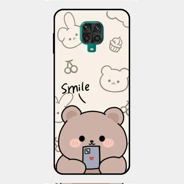 Cute Bear Glossy Metal Case Cover For Redmi Note 9 Pro Max
