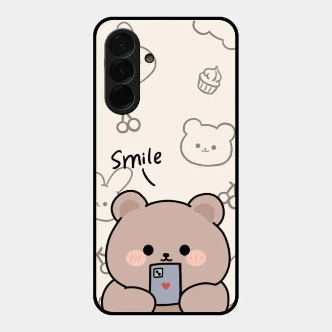 Cute Bear Glossy Metal Case Cover For Samsung Galaxy A26 5G