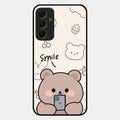 Cute Bear Glossy Metal Case Cover For Samsung Galaxy A34 5G