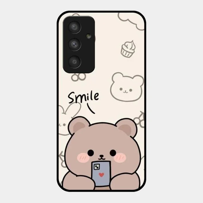 Cute Bear Glossy Metal Case Cover For Samsung Galaxy A54 5G