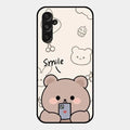 Cute Bear Glossy Metal Case Cover For Samsung Galaxy F34 5G