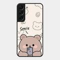 Cute Bear Glossy Metal Case Cover For Samsung Galaxy S22 5G
