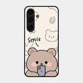 Cute Bear Glossy Metal Case Cover For Samsung Galaxy S25 Plus 5G