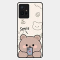 Cute Bear Glossy Metal Case Cover For Vivo T1 5G