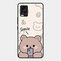 Cute Bear Glossy Metal Case Cover For Vivo V20 2021