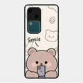 Cute Bear Glossy Metal Case Cover For Vivo V30 5G