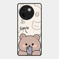 Cute Bear Glossy Metal Case Cover For Vivo V30E 5G