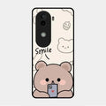 Cute Bear Glossy Metal Case Cover For Vivo V40E 5G
