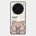 Cute Bear Glossy Metal Case Cover For Vivo X100 5G