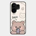 Cute Bear Glossy Metal Case Cover For Vivo X200 Fe 5G