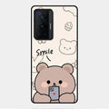 Cute Bear Glossy Metal Case Cover For Vivo X70 Pro 5G