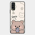 Cute Bear Glossy Metal Case Cover For Vivo Y12G