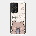 Cute Bear Glossy Metal Case Cover For Vivo Y27