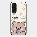 Cute Bear Glossy Metal Case Cover For Vivo Y28 5G