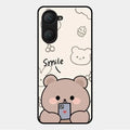 Cute Bear Glossy Metal Case Cover For Vivo Y28S 5G
