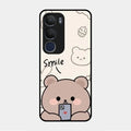 Cute Bear Glossy Metal Case Cover For Vivo Y29 5G
