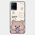 Cute Bear Glossy Metal Case Cover For Vivo Y33T