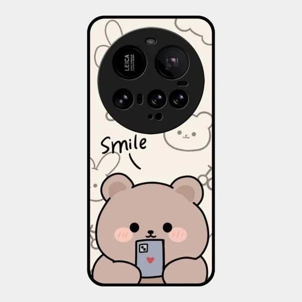 Cute Bear Glossy Metal Case Cover For Xiaomi 15 Ultra 5G