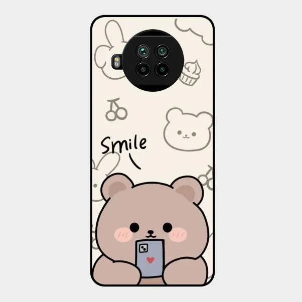 Cute Bear Glossy Metal Case Cover For Xiaomi Mi 10I 5G