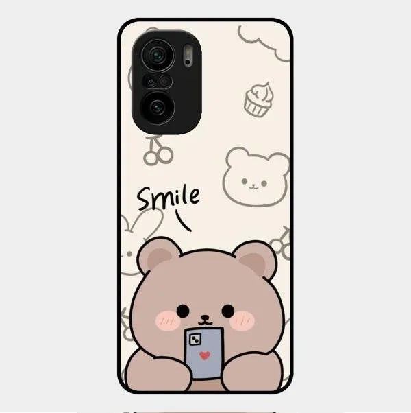 Cute Bear Glossy Metal Case Cover For Xiaomi Mi 11X 5G
