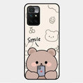 Cute Bear Glossy Metal Case Cover For Xiaomi Redmi 10 Prime 2022