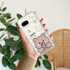 Cute Bear Transparent Silicon Case For Google Pixel 9 Pro XL
