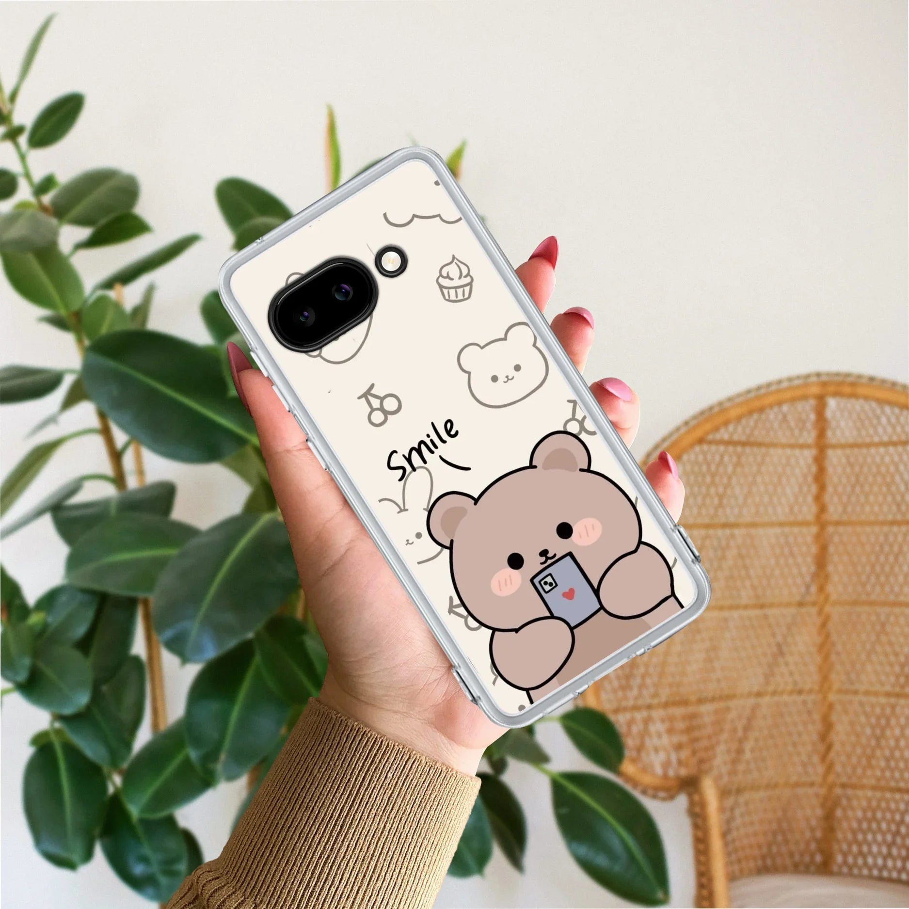 Cute Bear Transparent Silicon Case For Google - ShopOnCliQ