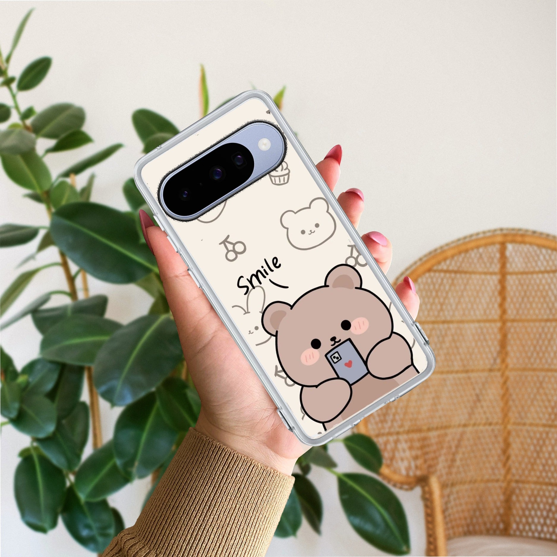 Cute Bear Transparent Silicon Case For Google - ShopOnCliQ